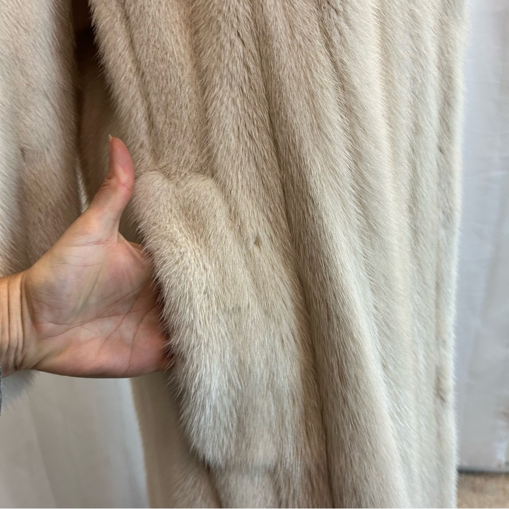 Cream mink long fur coat vintage - Picture 6 of 11